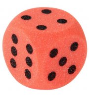 Velká hrací kostka z pěnové hmoty 7 cm červená