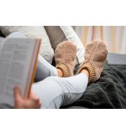 Zahřívací plyšové domácí papuče s širokým lemem