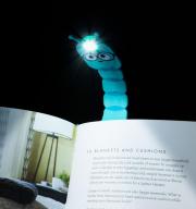 Připínací lampička na knihu Flexilight Bookworm Teal